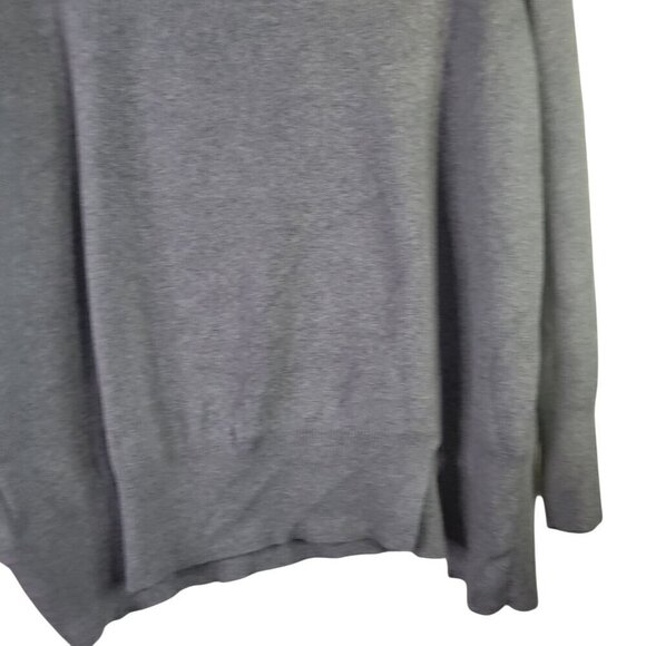 Planet by Lauren G Pima Cotton and Modal Boxy Gray V Neckline Cut Out Sweater OS - Picture 11 of 12